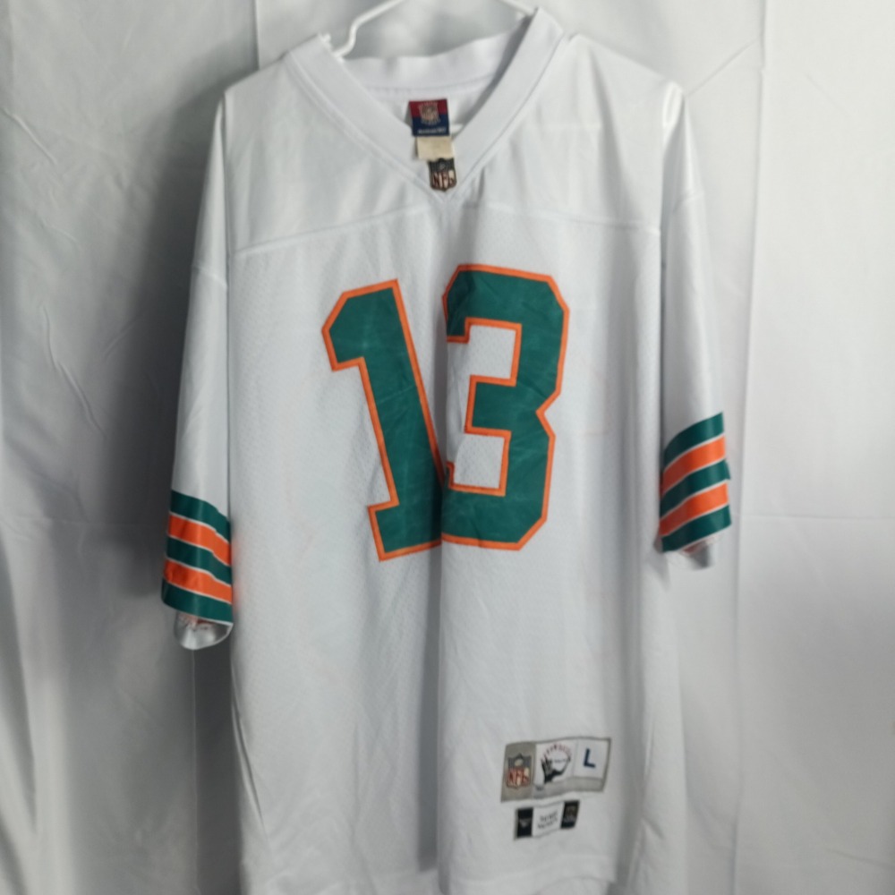 Reebok NFL Classic Dan Marino Miami Dolphins 1984 Throwback Jersey White Mens L